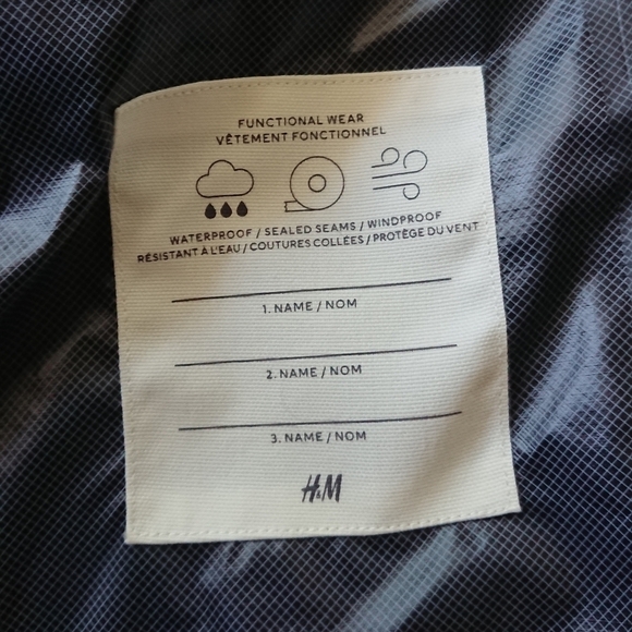 H&M dark Gray Dinosaur Print rain Jacket size 6/7 - Picture 11 of 13